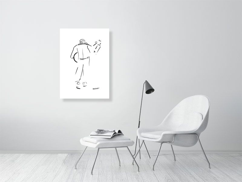 Guitar Player Walking Away - Squiglet Drawings For Sale