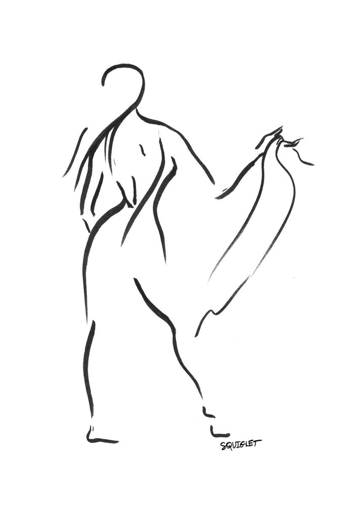 Dancing Girl. Tango. - Squiglet Drawings For Sale