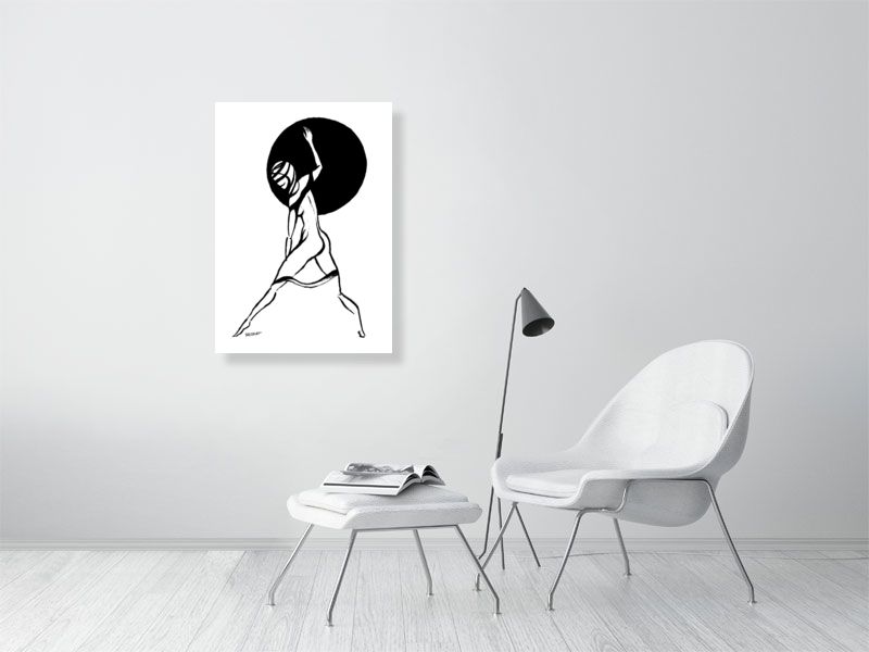 Woman Dancing And Playing Drum - Squiglet Drawings For Sale