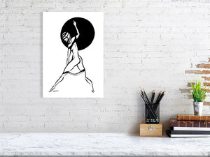 Woman Dancing And Playing Drum - Squiglet Drawings For Sale