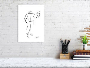 Guitar Player Walking Away - Squiglet Drawings For Sale