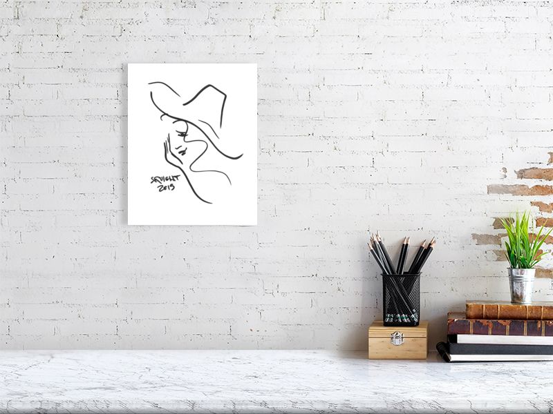 Girl In A Hat - Squiglet Drawings For Sale