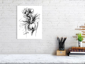 Listening to Vivaldi - Prints Of Squiglet Drawings For Sale