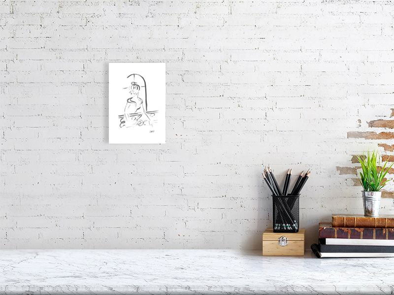 
            
                Load image into Gallery viewer, Girl On A Balcony On A Summer Day - Squiglet Drawings For Sale
            
        