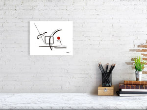 Violin & Red Ball - Squiglet Drawings For Sale