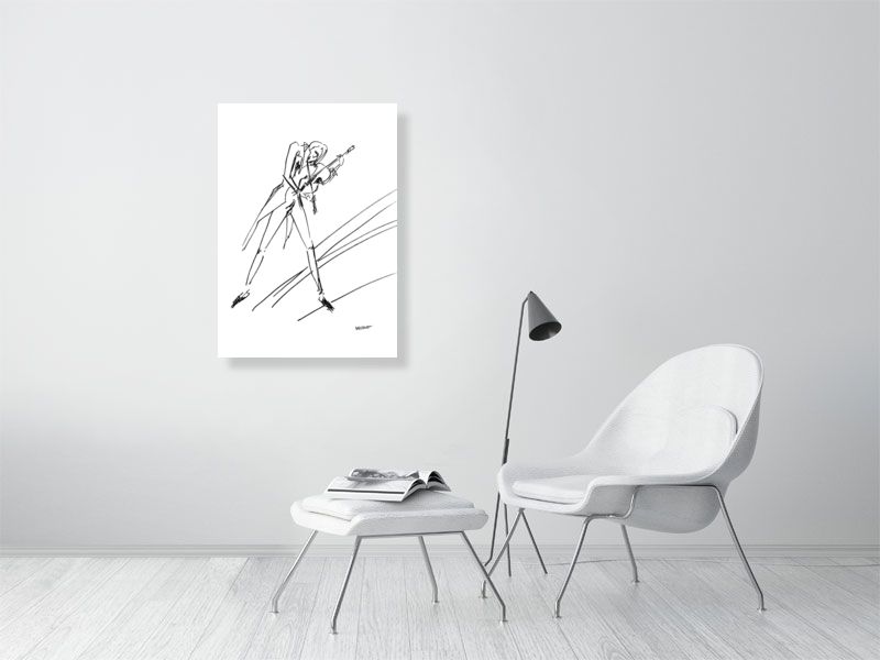 Violinist - Frenetic Violin Playing - Squiglet Drawings For Sale