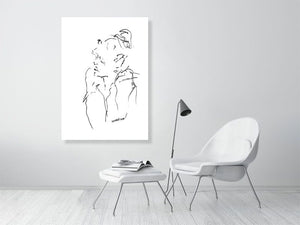 Woman. Pensive. - Prints Of Squiglet Drawings For Sale