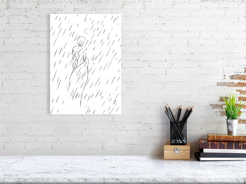 Woman In The Rain - Squiglet Drawings For Sale