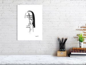 Girl Standing At The Window - Squiglet Drawings For Sale