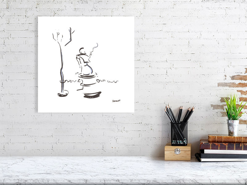 Girl Sitting Under A Tree - Squiglet Drawings For Sale